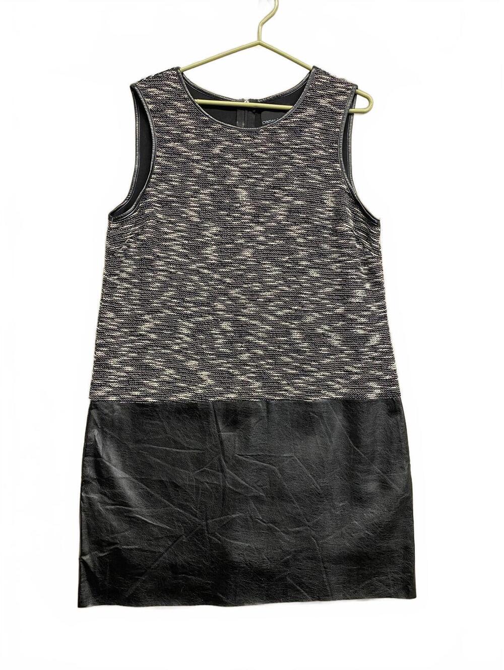Vintage Y2K Cynthia Rowley Sleeveless Textured and Faux Leather Dress Size XL
